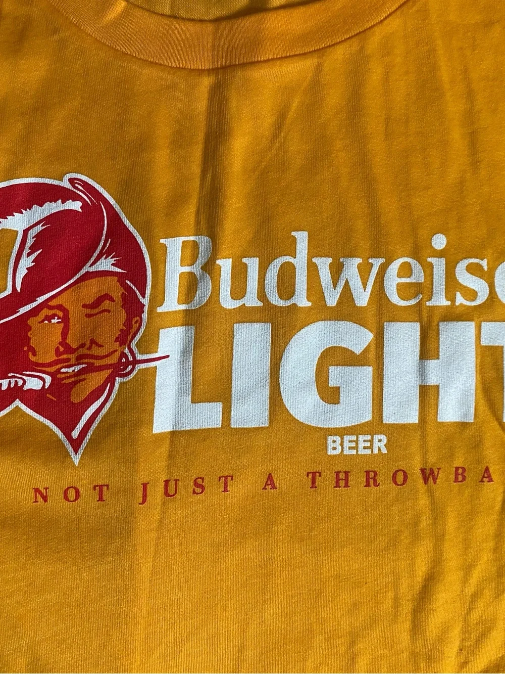 Tampa Bay Buccaneers Throwback Bud Light TShirt Men's Orange Short Sleeve NFL M - Picture 4 of 6